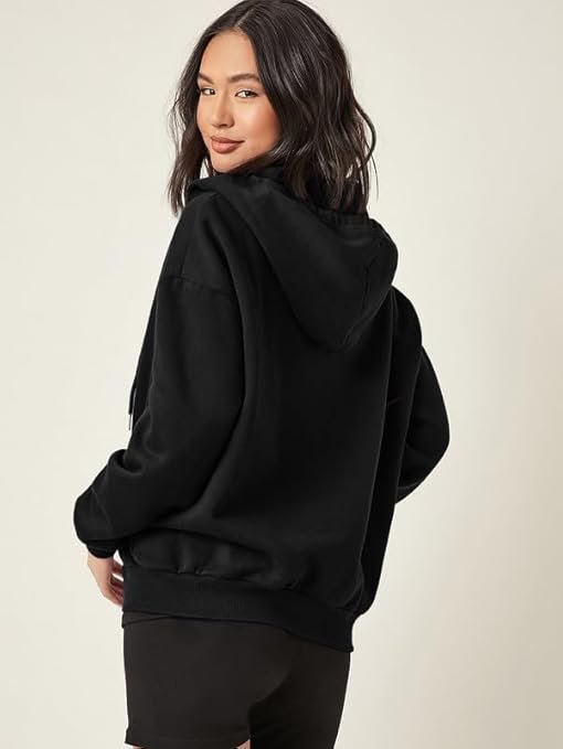 Women's imsa moda women's polycotton fleece plain hooded neck full zipper winter jacket sweatshirts casual hoodie with kangaroo pocket - Image 5