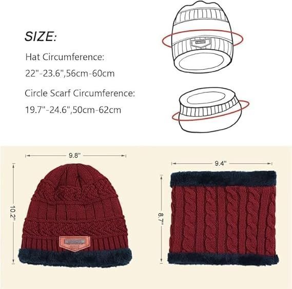 Women's winter sports cap & muffler for men & women| beanie cap| 1 set| (multicolor) - Image 4