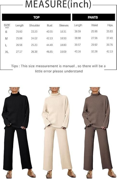 Women's tysort women’s winter woolen turtleneck sweater with pajama | warm winter wear cord set | woolen tracksuit loungewear set - Image 5