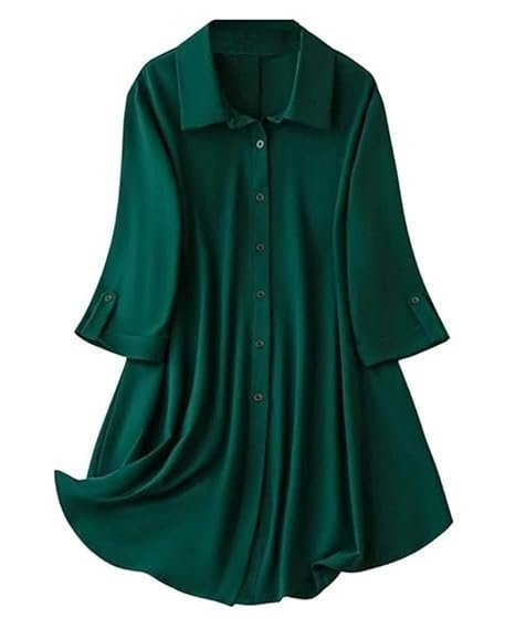 women's shirt dress knee length dress | loose fit | button-down | | 3/4 sleeve | summer wear | available in (pack of 2 | value pack)