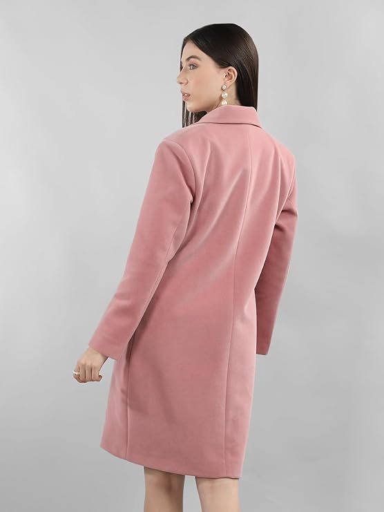 Women's plagg women winter long overcoat with wool blend and comfort fit - Image 4