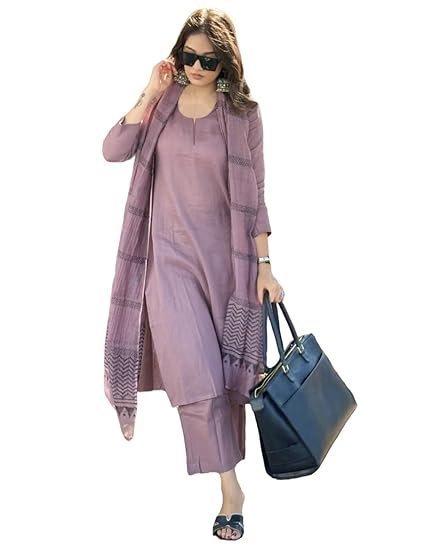 Women's designer women's rayon blend solid straight kurta with pant & dupatta