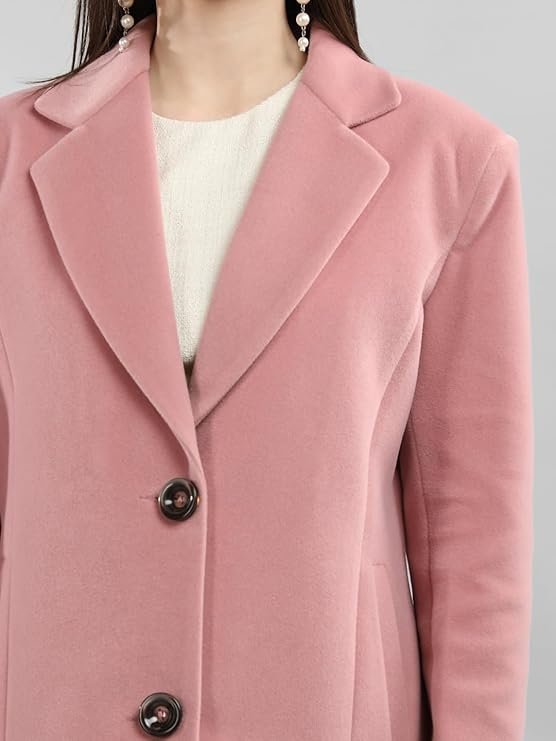 Women's plagg women winter long overcoat with wool blend and comfort fit - Image 2