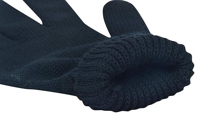 Women's digital shopee winter warm men & women woolen knitted hand gloves and winter wear set free size - Image 2