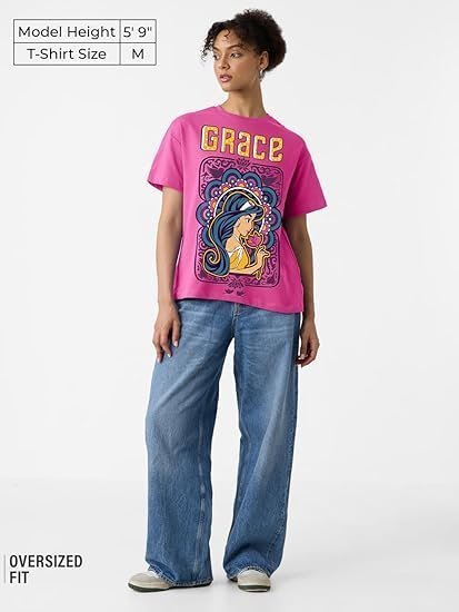 Women's the souled store official aladin: her grace women oversized t-shirts - Image 3