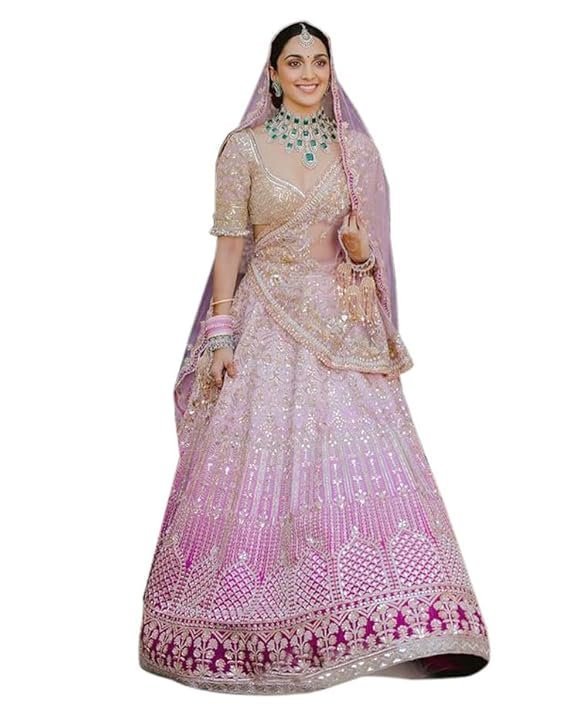 Women's trendmalls women's satin sequin embroidery bridal lehenga choli with net dupatta |bridal wedding lehenga choli for women