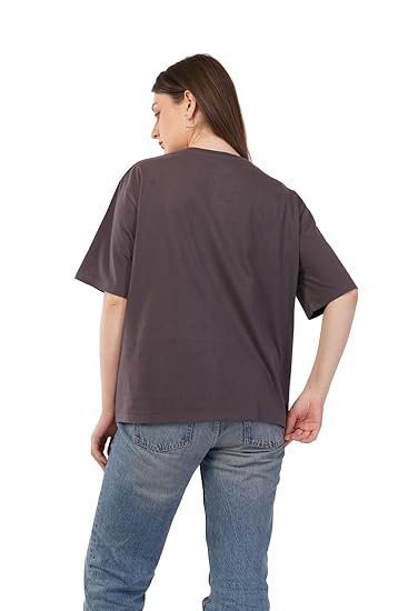 Women's casual oversized cotton t-shirt, short sleeve, loose fit - Image 4