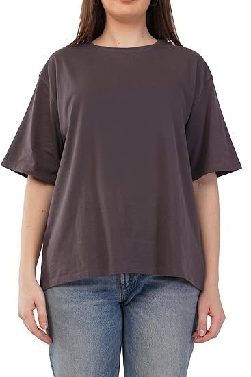 Women's casual oversized cotton t-shirt, short sleeve, loose fit - Image 5