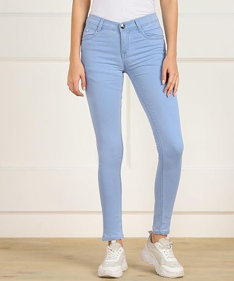 women's cotton blend stretchable mid rise jeans