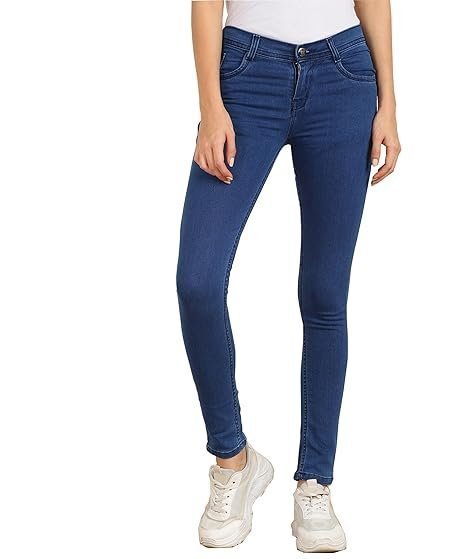 women's cotton blend stretchable mid rise jeans