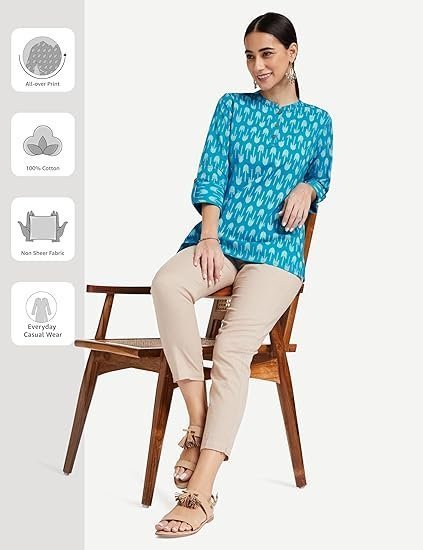 women's printed regular cotton short kurti - Image 6