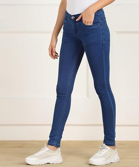 women's cotton blend stretchable mid rise jeans - Image 4