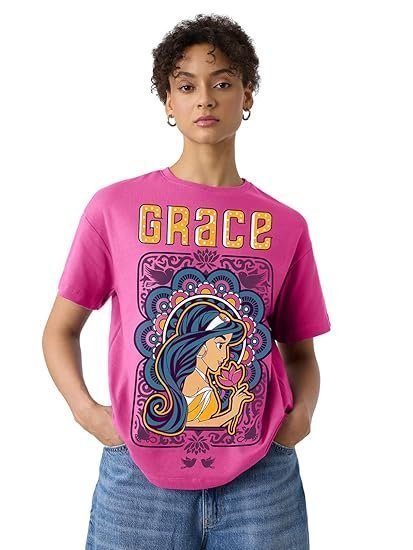 Women's the souled store official aladin: her grace women oversized t-shirts