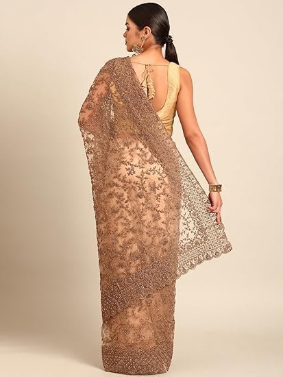 Women's mohey women's embroidery|stone work saree - Image 4