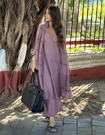 Women's designer women's rayon blend solid straight kurta with pant & dupatta - Image 5