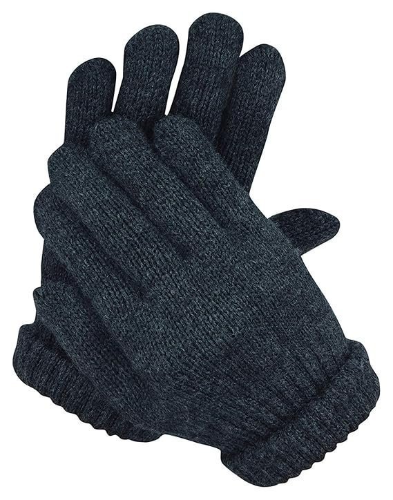 Women's digital shopee winter warm men & women woolen knitted hand gloves and winter wear set free size