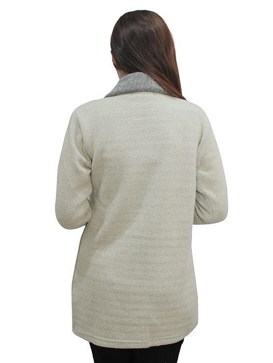 Women's matelco womens woollen collared coat cardigan - Image 5
