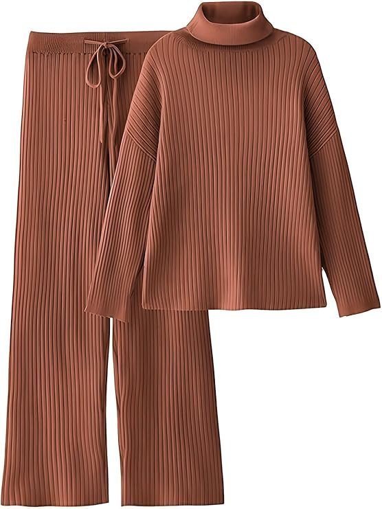 Women's tysort women’s winter woolen turtleneck sweater with pajama | warm winter wear cord set | woolen tracksuit loungewear set