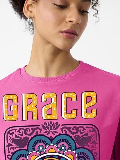 Women's the souled store official aladin: her grace women oversized t-shirts - Image 5