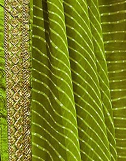 women's georgette bandhani printed saree with unstitched blouse piece - Image 4