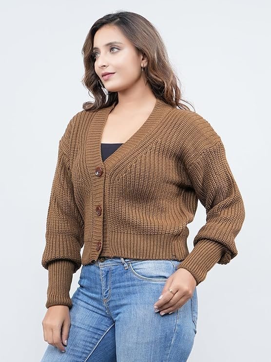 Women's stylish vneck sweater | women's knitted sweater | self design | casual wool | sweater for ladies | cardigans sweater - Image 4