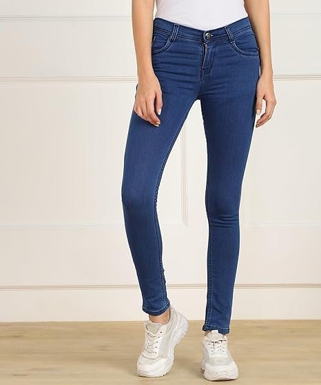 women's cotton blend stretchable mid rise jeans - Image 3
