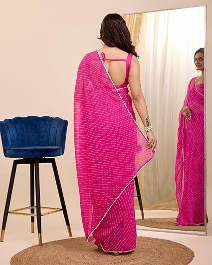 Women's vairagee women soft georgette stylish printed ready to wear saree - Image 4