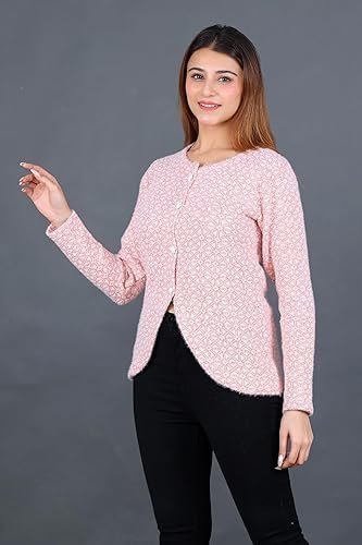 Women's dadu dayal women woolen round-neck self design cardigan sweater for winter wear full sleeves crop design - Image 4