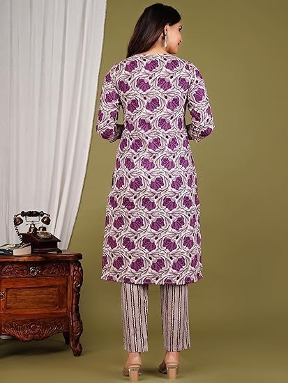 Women's moajaza women's cotton handwork straight kurta with pant & dupatta - Image 5