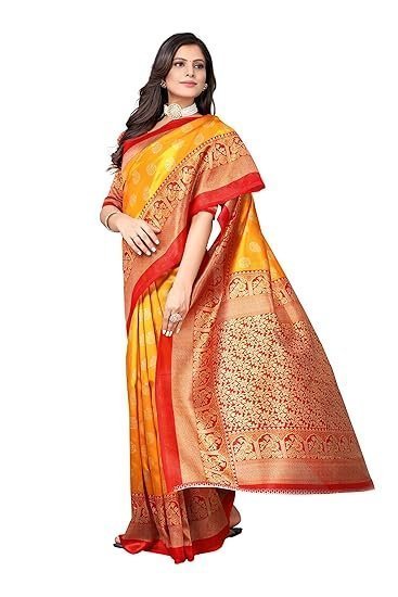 Women's womens jacquard standard length saree - Image 4