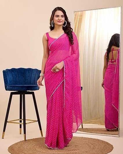 Women's vairagee women soft georgette stylish printed ready to wear saree - Image 3