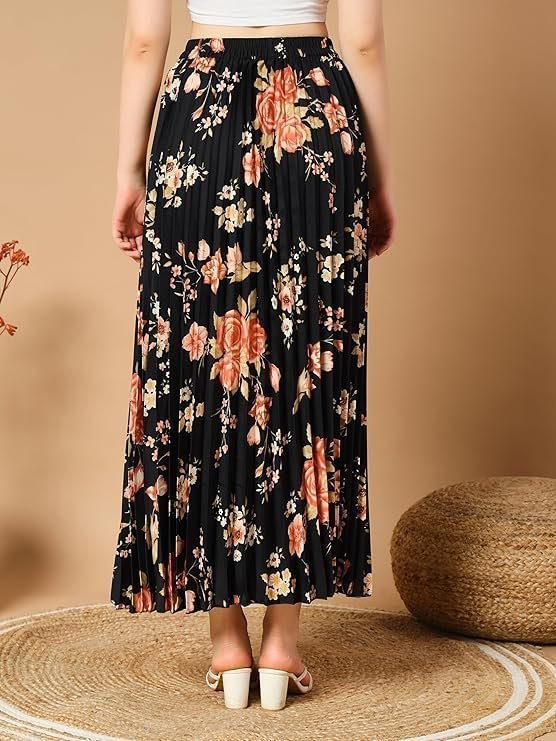 Women's kzully | floral printed maxi skirt | comfortable elastic waist | stylish morden and comfortable looking | fashionable and modern look perfect for any event - Image 5