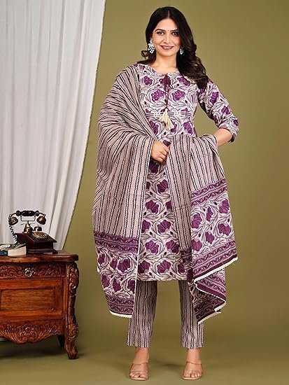 Women's moajaza women's cotton handwork straight kurta with pant & dupatta - Image 3