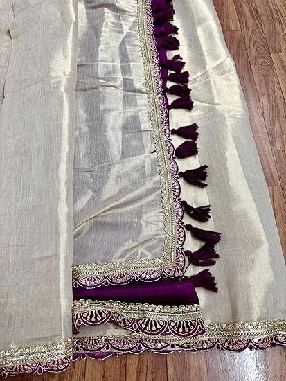 Women's hmp fashion womens pure soft two tone erode soft silk sarees with amazing lace work border and paired with plain banglori blouse piece - Image 6