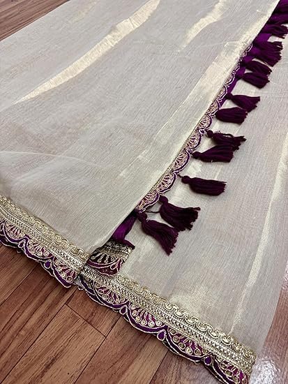 Women's hmp fashion womens pure soft two tone erode soft silk sarees with amazing lace work border and paired with plain banglori blouse piece - Image 5