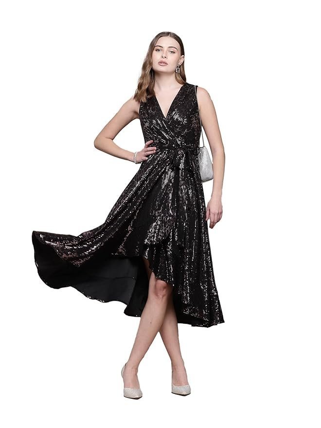 Black Celestia Midi Dress - Image 4