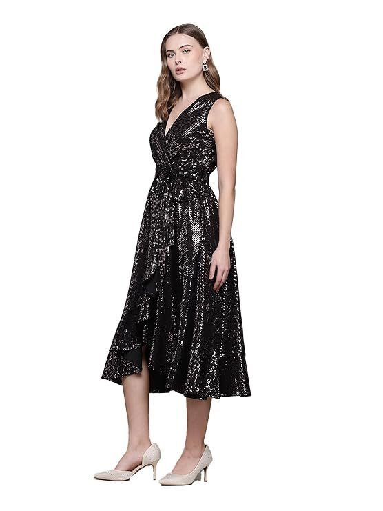 Black Celestia Midi Dress