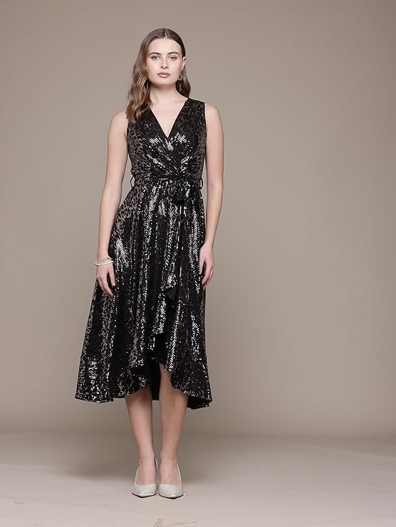 Black Celestia Midi Dress - Image 2