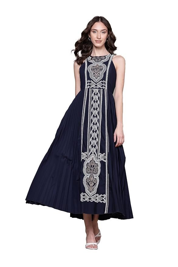 Blue Janette Satin Long Dress