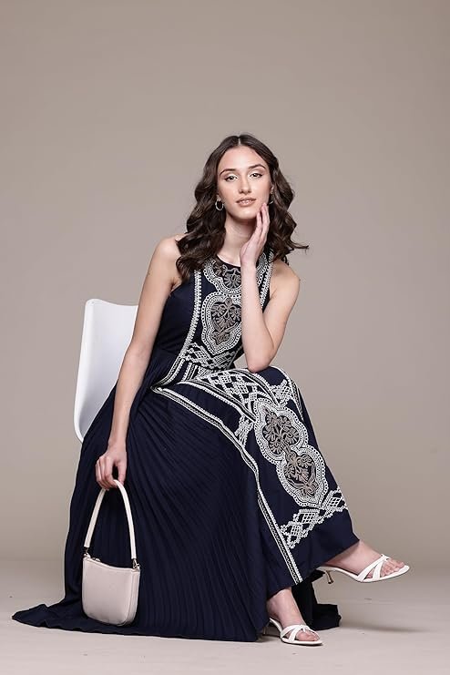 Blue Janette Satin Long Dress - Image 3