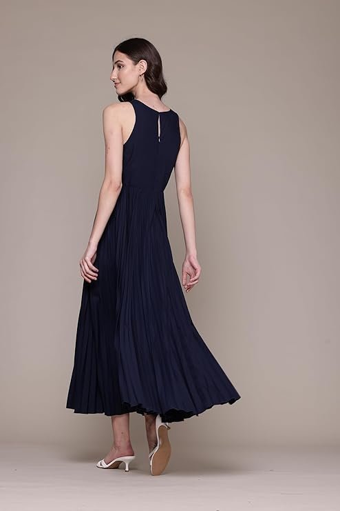 Blue Janette Satin Long Dress - Image 4