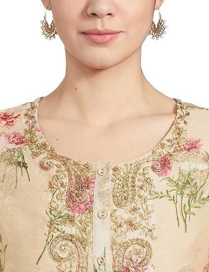 Women Poly Cotton Straight Printed Suit Set - Image 2